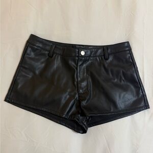 Boohoo Black High Waist Hot Pants